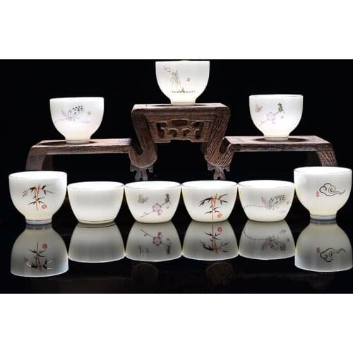 DXUIALOI Creative Hand-painted gilt Kung Fu Tea Cup Creative Japanese Single Cup Ceramic Tea Cup Tea House Living Room Tea Set