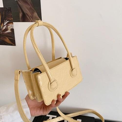 Stone Pattern PU Leather Design Small Shoulder Crossbody Bags for Women 2021 Summer Luxury Brand Fashion Travel Handbags Totes