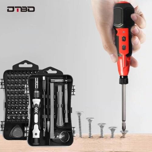 DTBD 4.2V Electric Screwdriver Set Smart Rechargeable Cordless Power Screw Driver Kit with LED Light Lithium Battery Operated