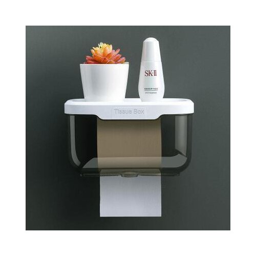 Wall Mounted Bathroom Box Toilet Paper Holder Waterproof Tray Roll Tube For Toilet Mobile Phone Storage Shelf Tray Tissue Shelf