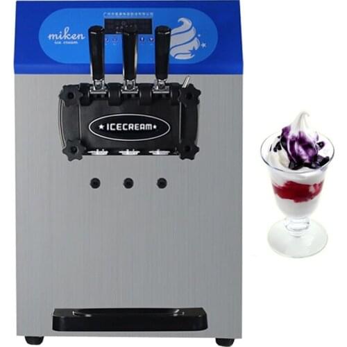 Stainless Steel Soft Serve Ice Cream Machine Three Flavors Ice Cream Maker Desktop Ice Cream Machine Vending