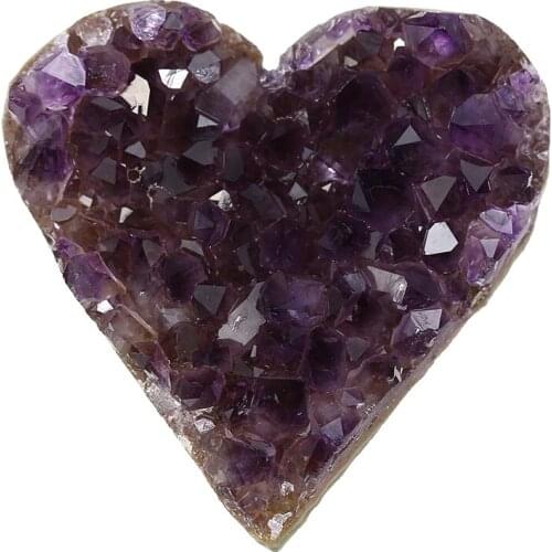 4-5cm Natural Uruguay Amethyst Cluster Heart-shaped Rough Stone Specimen Home Office Decor Decoration Ornament