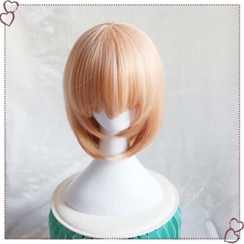 Anime Is The Order a Rabbit Hoto Kokoa Cosplay Wig Heat Resistant Synthetic Womens Orange Hair Prop Halloween + Free Wig Cap