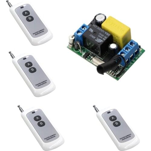 AC 220 V Relay Wireless Remote Control Light Switch Radio Control Switch Receiver With 2 Button Transmitter