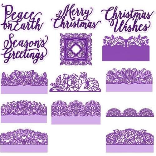 Rose Frame Christmas wishes Metal Cutting Dies for Scrapbooking Craft Die Cut Card Making Embossing Stencil Making Photo