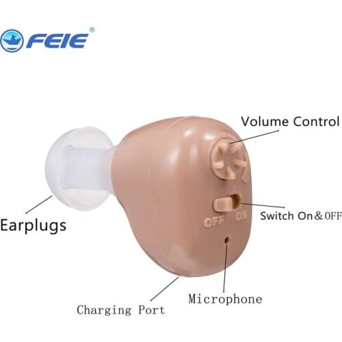 S-102 Hearing Aid Rechargeable Hearing Device ITE Ear Hearing Aids for The Elderly Audifonos Sound Amplifier for Deafness