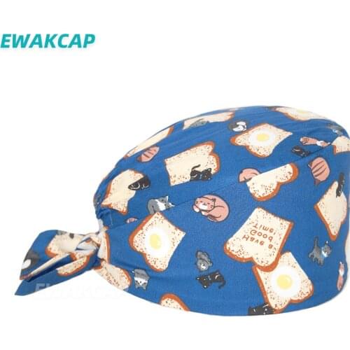 Unisex Doctors and Nurses Working Scrub Cap Novel Surgeon Dentist Lab Clinic Pet Working Hat Cotton Surgical Caps for Women Men
