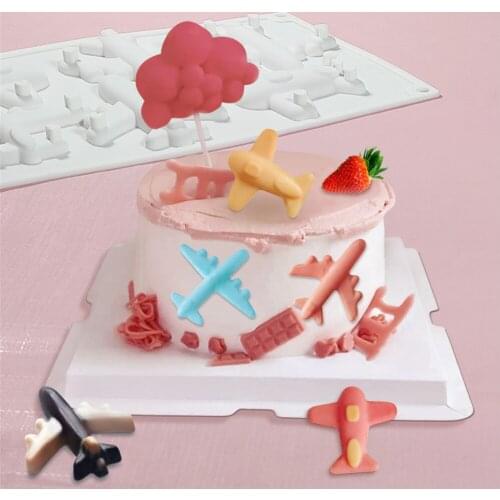 Aircraft Plane Shaped Silicone Fondant Cake Decorating Mold Epoxy Resin Jelly Pudding Molds Baking Tools Kitchen Accessories