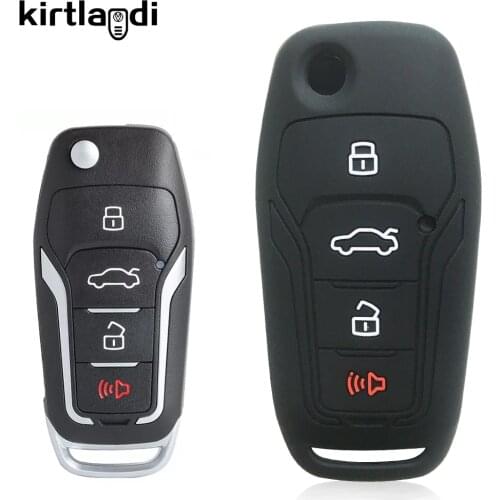 Silicone Modified Key Case Holder for Ford Focus 3 Mk3 Escape Mercury Mariner Eskeep 2015 2016 2017 2018 Car Key Cover Keychain