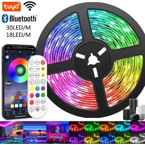 LED Strip Light RGB Waterproof Flexible 5050 Lamp Fita Led WIFI Bluetooth Remote Control Living Room Bedroom Decor Diode Ribbon