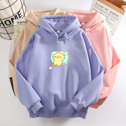 Cute Funny Duck Hoodie Harajuku Pullover Loose Sweatshirt Best Friend Hoodies for Girls Hip Hop Women Hoodie Top Kawaii Clothing