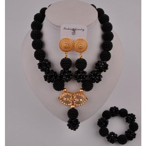 Trendy Black Women Necklace African Jewelry Set ZCQ02-05