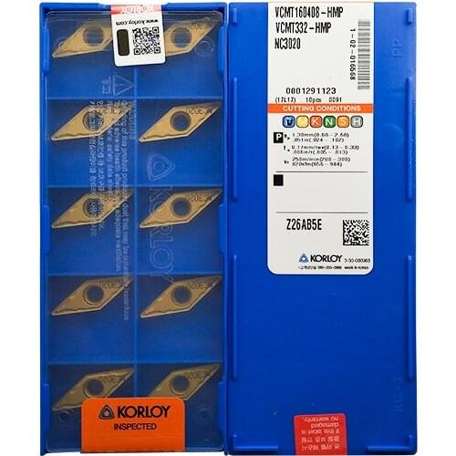 VCMT160408-HMP NC3020 100% KORLOY Original carbide insert with the best quality 10pcs/lot free shipping