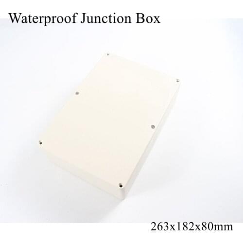 263x182x80mm Waterproof Plastic Enclosure Box Outdoor Cable Connection Junction Electrical Project Case ABS IP65 263*182*80mm