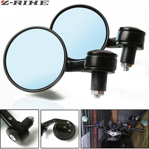 Motorcycle Side Mirrors Universal 7/8" 22mm Handlebar Bar End Mirror Black Rear View Rearview Mirrors for Sport Bike ATV