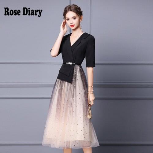 RoseDiary Women Suit Long Coat Mesh Skirt Two-piece Set 2021 Spring Autumn Female Elegant Solid Blazer Dress Suits with Belt