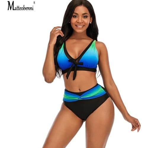 Plus Size 4xl 5xl Women Bikini Sets Swimsuit Sexy Femme Push Up Two Pieces Swimwear Crop TOP 2021 New Patchwork Bathing Suits