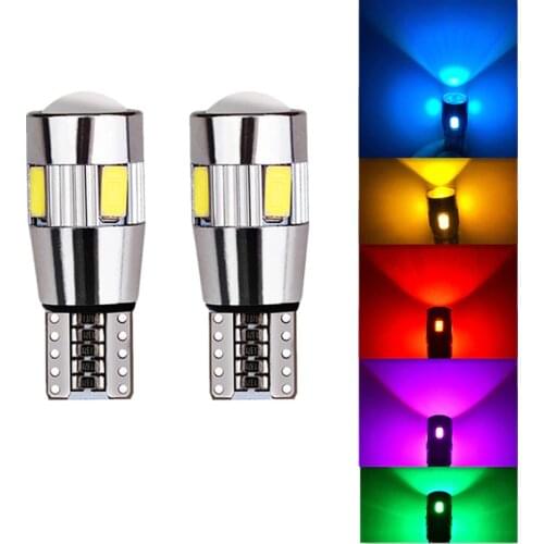 1PCS T10 5630 6smd Wide Light Car Multi-color Led Decoding Wide Light Auto Light-emitting Diode Lamp Bulbs Solid Aluminum Bulbs