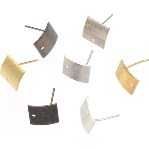 10*9 mm Square Stud Earring Blank Base Earring Settings Findings Ear Post For DIY Jewelry Making Accessories