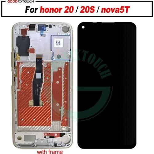 100% Tested OK 6.26" For Honor20 Nova 5T LCD Screen Display + Touch Panel Digitizer Assembly with frame For Honor 20S lcd