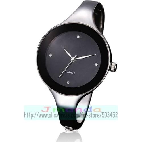 100pcs/lot fashion new arrival silver bangle watch color dial elegance mini strap alloy bracelet watch for women wholesale clock