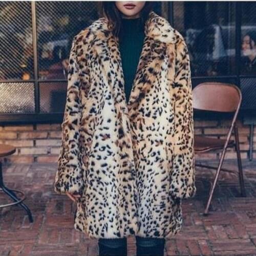 Autumn and Winter new special special rabbit fur Leopard pattern imitation fur coat fashion long hair coat female tide jacket