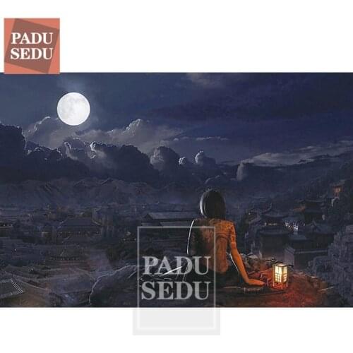 5D Diy Diamond Painting Night Sky Scenery Full Square 3D Daimond Embroidery Anime Girl Mosaic Cross-stitch Gifts Decor Home Wall