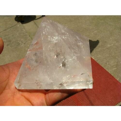 740g NATURAL TRANSPARENT QUARTZ CRYSTAL PYRAMID HEALING