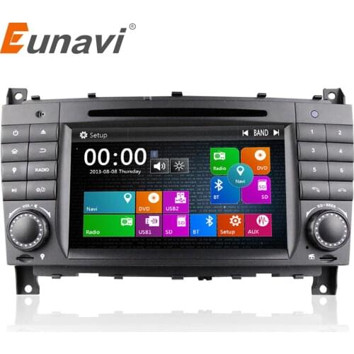 Eunavi 2 Din Car Dvd radio For Benz C Class W203 C180 C200 C220 C230 C240 C250 C270 C280 C300 C320 C350 C32 Amg C55 C63 GPS Navi
