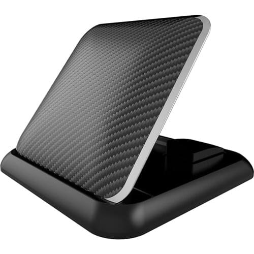 Car Phone Holder Anti-Slip Silicone Base Carbon Fiber Texture Smooth Surface