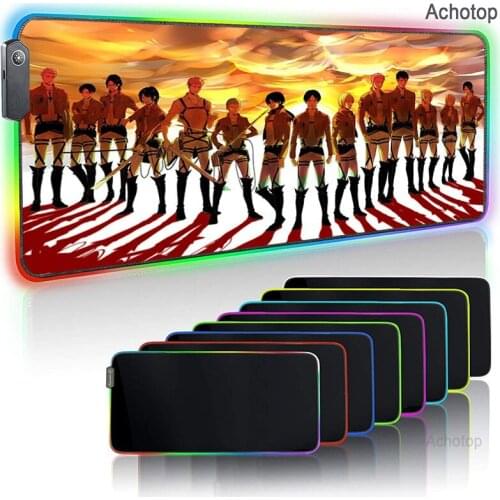 Attack on Titan Anime Large Mouse Pad Colorful Lockedge Mouse Mat Keyboard Mat Table Desk Mat for Notebook Laptop Gamer Mousepad