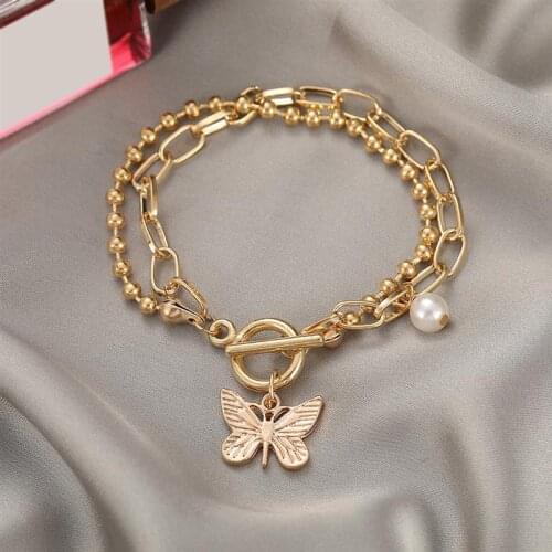 Bohemian Gold Butterfly Chain Anklets For Women Girls Fashion Multi-layer Anklet Foot Ankle Bracelet Beach Jewelry bijoux femme