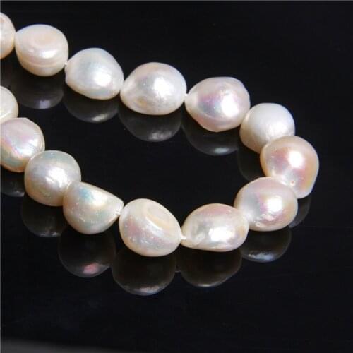 12-13mm Natural real Freshwater Pearls beads charm wholesale white round irregular pearl bead for jewelry making bracelet diy