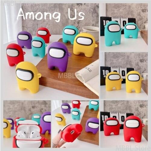 Popular game Among us silicone anime headset case for AirPods 1 2 3 Pro Bluetooth earphone skin sticker shockproof cover Pendant