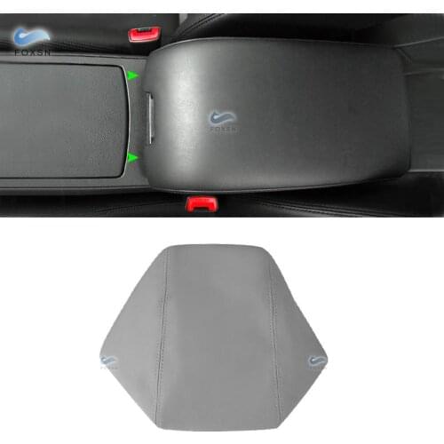 For Infiniti G35 2002 2003 2004 2005 2006 2007 Microfiber Leather Center Control Lid Armrest Box Cover Sticker Trim Gray Color