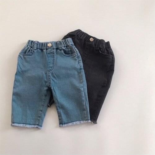 2021 Korea style girls boys denim pants autumn fashion kids long jeans pants 1-7 years