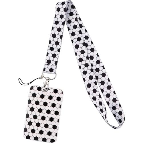 ER444 Football Creative Lanyard Card Holder Student Hanging Neck Mobile Phone Lanyard Badge Subway Access Card Holder