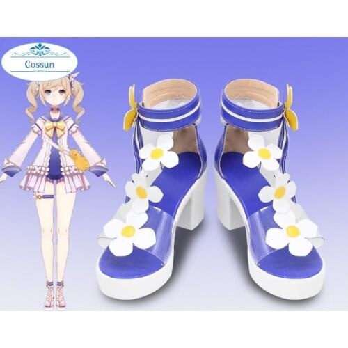 Hot Game Genshin Impact Barbara High Heels Cosplay Shoes For Women Halloween New 2021