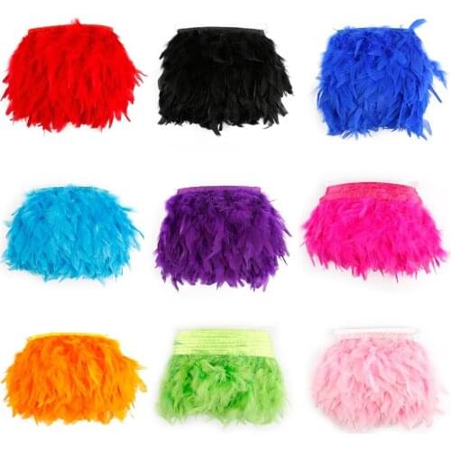 10-15CM 1M/bag Natural Feather Ribbon Lace Feather Stripe for DIY Wedding Party Dresss Decoration Craft Fabric Accessories