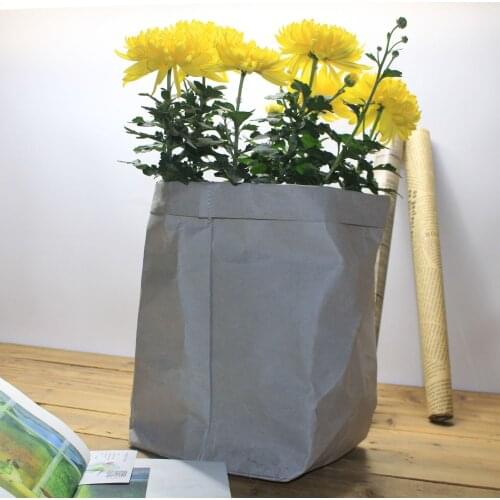 Multifunction Succulents Planter Pot Washable Kraft Paper Flowerpot Creative Desktop Flower Pots Reuseable Home Storage Bag