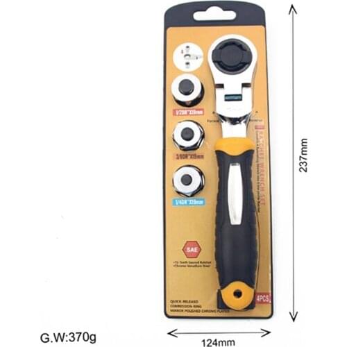 3-in-1 Ratchet Wrench Set 1/4 Inch 3/8 Inch 1/2 Inch Adjustable Sleeve Adapter Wrench Spanner Auto Repair Tools Set
