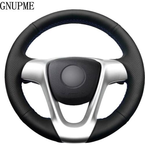 GNUPME Quality Black Artificial Leather Car Steering Wheel Cover for Smart Fortwo 2009-2013 Smart Forjeremy 2013