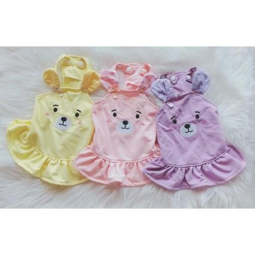 Autumn and Winter Two Feet Multi Colors Super Fashion Pet Clothes Cute Sweet Skirts for Pets with Bear Printed Dog Dresses