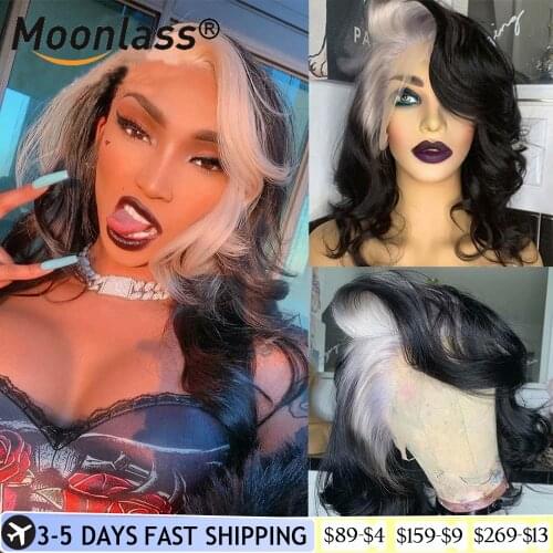 Pink Blonde 13x6 Highlighted Lace Frontal Wig Glueless Short Ombre Human Hair Wig Brazilian Remy Transparent Lace Wigs For Women