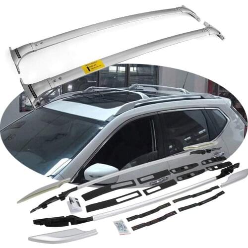 4Pcs left right front rear Aluminium roof rack cross bar rail fits for N-i-s-s-a-n X-Trail Rogue 2014-2019
