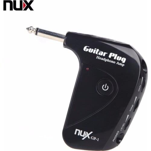Portable NUX GP-1 Electric Guitar Plug Headphone Amp Built-in Distortion Effect Mini Headphone Amp Built-in with Classic British