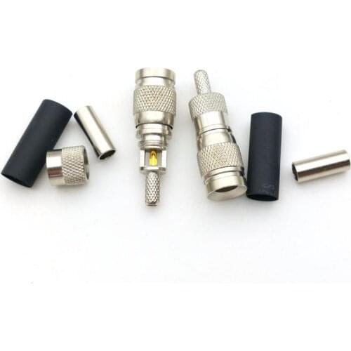 2pcs copper DIN 1.0/2.3 CC4 Male Plug Crimp Connectors for Cable RG174 RG316 LMR100 RG179