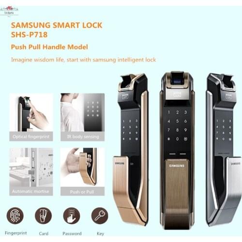 Samsung SHS-P718 Push Pull Handle With Fingerprint Digital Smart Home Lock and Rfid Card Verification