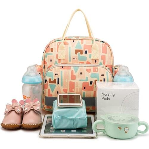 Diaper Bag Packpack Fashionalble Oxford Multifunctional Waterproof Printing Travel Maternity Nappy Storage Mummy Bag for Babys