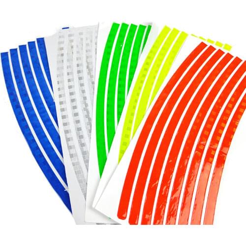 1 Sheet (8 Stripes) Reflective bicycle sticker fit for Disc brake Bicycle 26" 27" 28" wheel 5 Colors waterproof sticker
